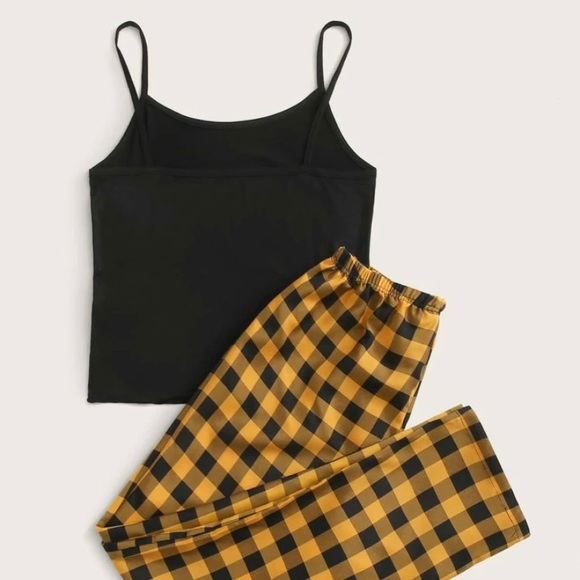 Letter and Gingham Print Cami PJ set - Picture 5 of 8